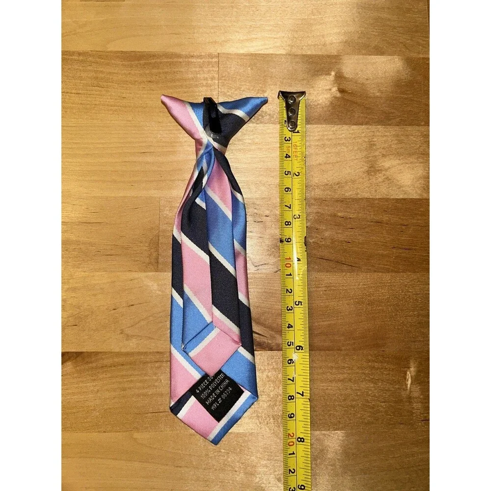 Boys Blue and Pink Clip On Tie